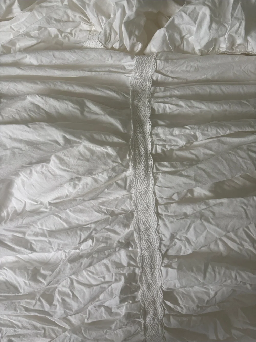 Pottery barn loveshackfancy White Ruffled duvet cover with Lace Trim -